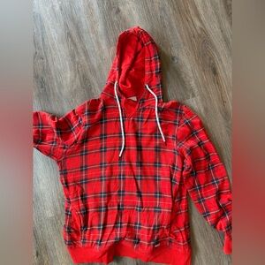 Jack & Jones Vibrant Red Checkered Hoodie